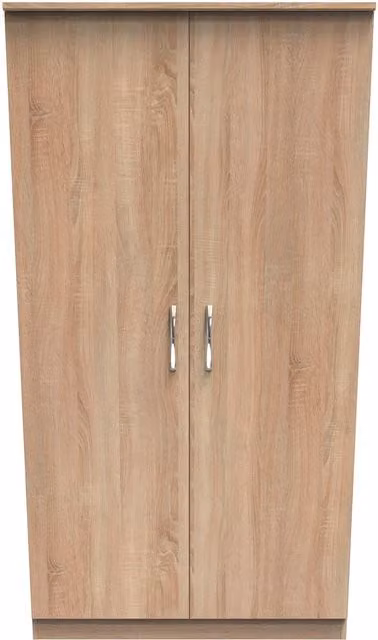 Ready Assembled 2 U Hampshire Wide 2 Door Plain Wardrobe in Light Oak