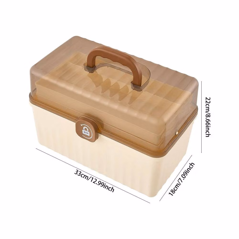 KORVIXA 3 Tier Stackable and Foldable Craft and Medicine Storage Box in White – 2