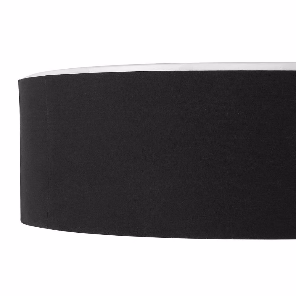 Wyld and Coco Black Boho Drum Shade Flush Ceiling Lamp, Diameter: 45 cm – 5