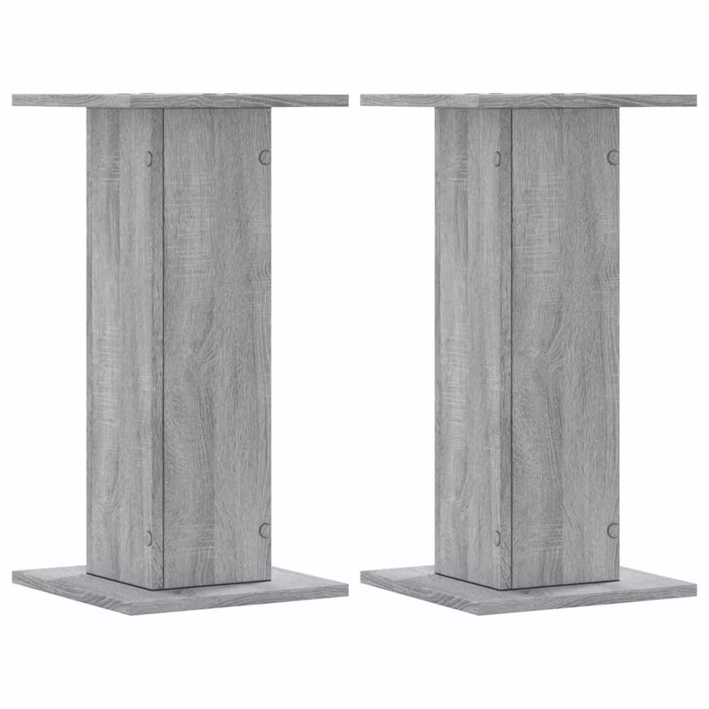 Berkfield Home Set of 2 Grey Sonoma Plant Stands in Engineered Wood, W/D/H: 30 x 30 x 60 cm – 3