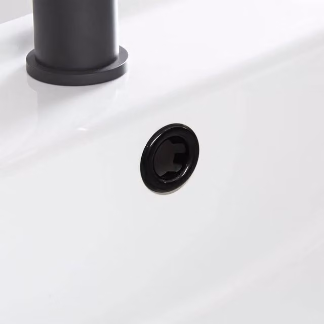 Nes Home Matt Black Replacement Basin Sink Hole Overflow Cover – 1