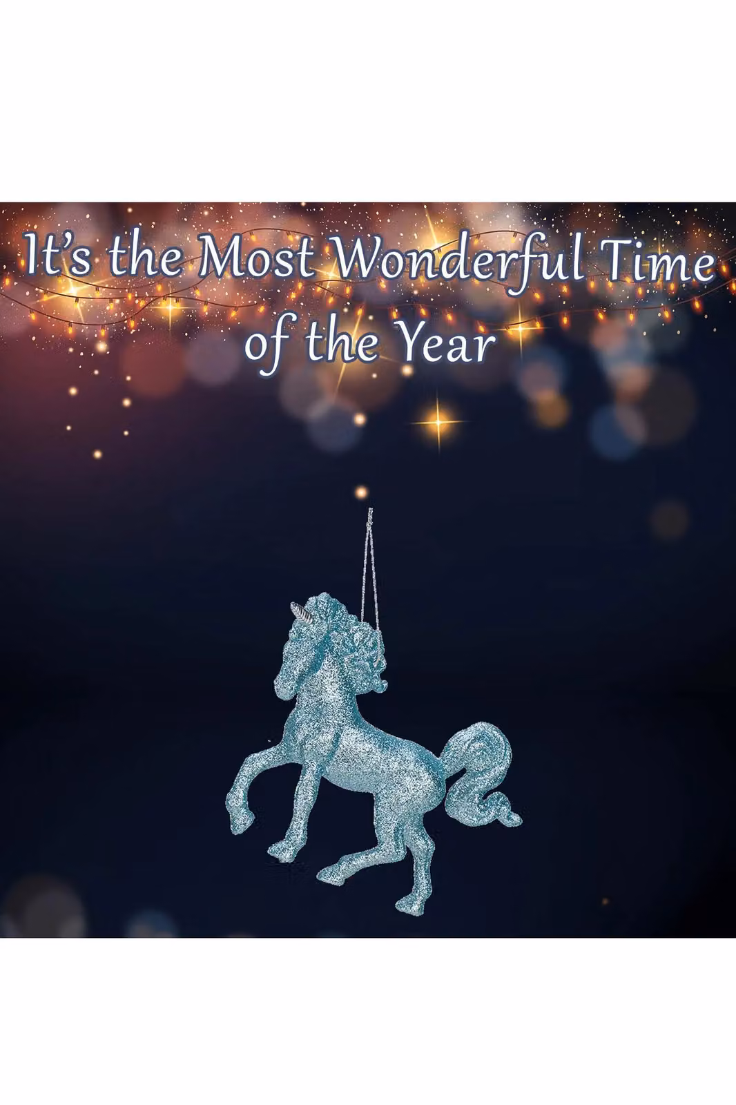 VFM e-Store Ice Blue Hanging Unicorn Christmas Tree Ornament, 13cm – 2
