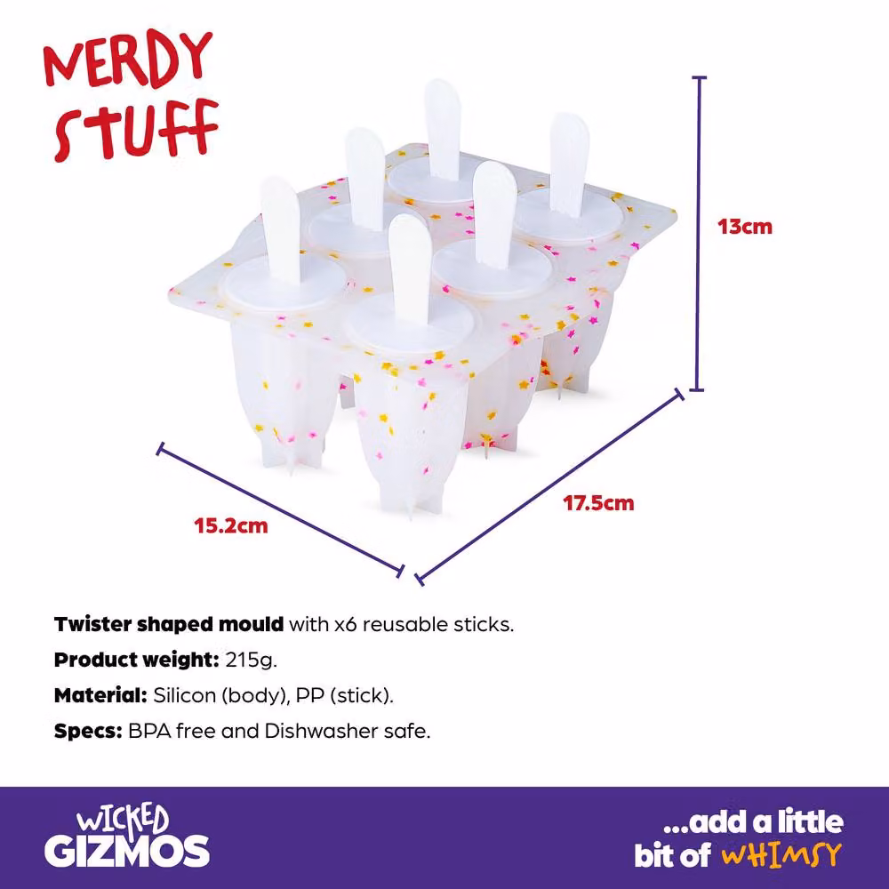 Wicked Gizmos 6 Star Silicone Ice Lolly Mould in Multicolour – 4