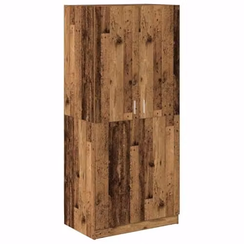 vidaXL Scandinavian Wardrobe in Old Wood Brown, W/D/H: 90 x 52 x 200 cm