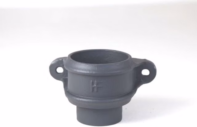 Hargreaves Premier Cast Iron Round Downpipe Eared Loose Socket with Spigot, 150mm, Grey Primed