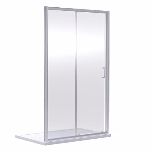 Balterley Chrome Sliding Shower Door with 6mm Toughened Safety Glass, W/D/H: 139.0 x 4.15 x 190.0 cm – 1