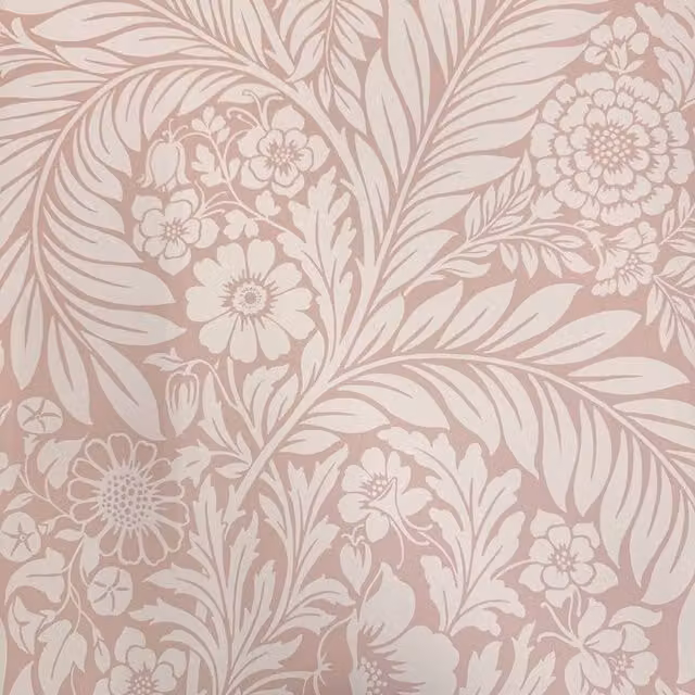 World of Wallpaper Florence Leaf Botanical Floral Wallpaper in Pink