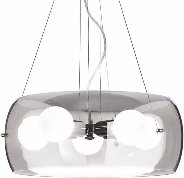 Netlighting Audi 5 Light Round Ceiling Pendant in Grey Smokey Glass with E27 Socket