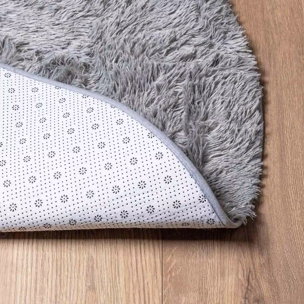 Berkfield Home NAVARRA Shaggy High Pile Rug, Grey, W/D: 120 x 120 cm – 2