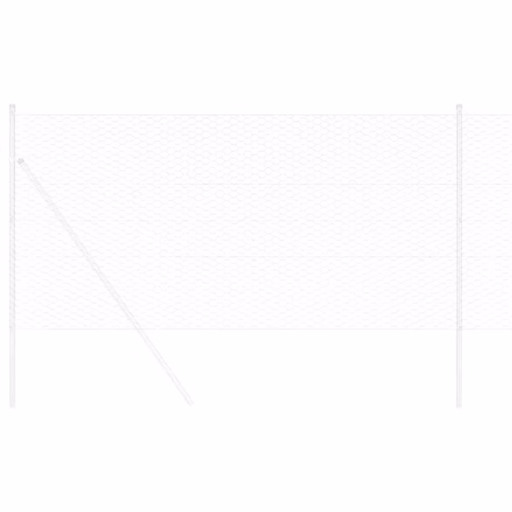 Berkfield Home Hexagon Fence in Silver Galvanised Steel, W: 10 m, H: 0.6 m – 2