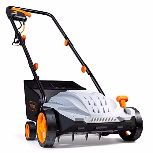 VonHaus Electric Lawn Scarifier and Aerator in Grey with 32cm Working Width and 30L Collection Box