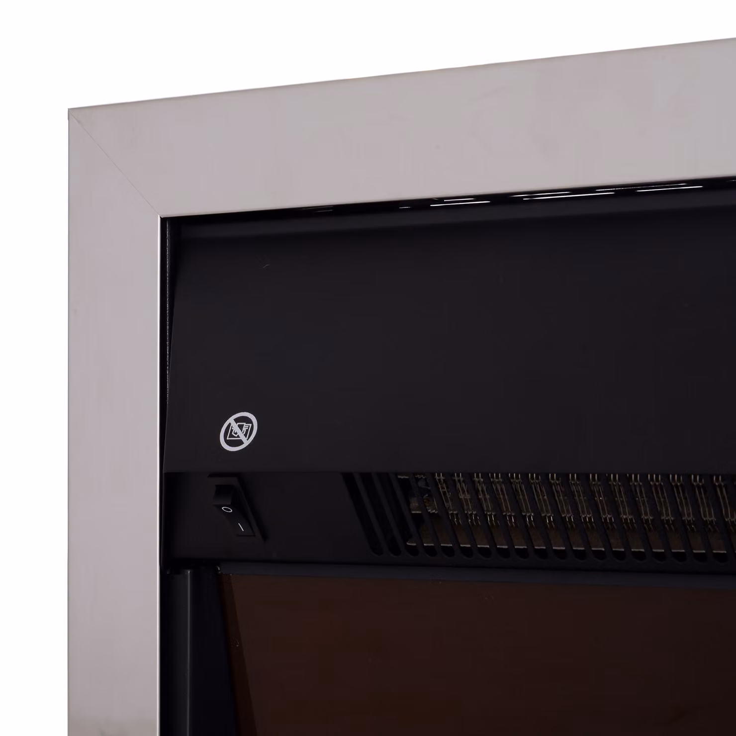 HOMCOM Modern Electric Fireplace with LED Lighting and 2kW Heater in Silver – 5