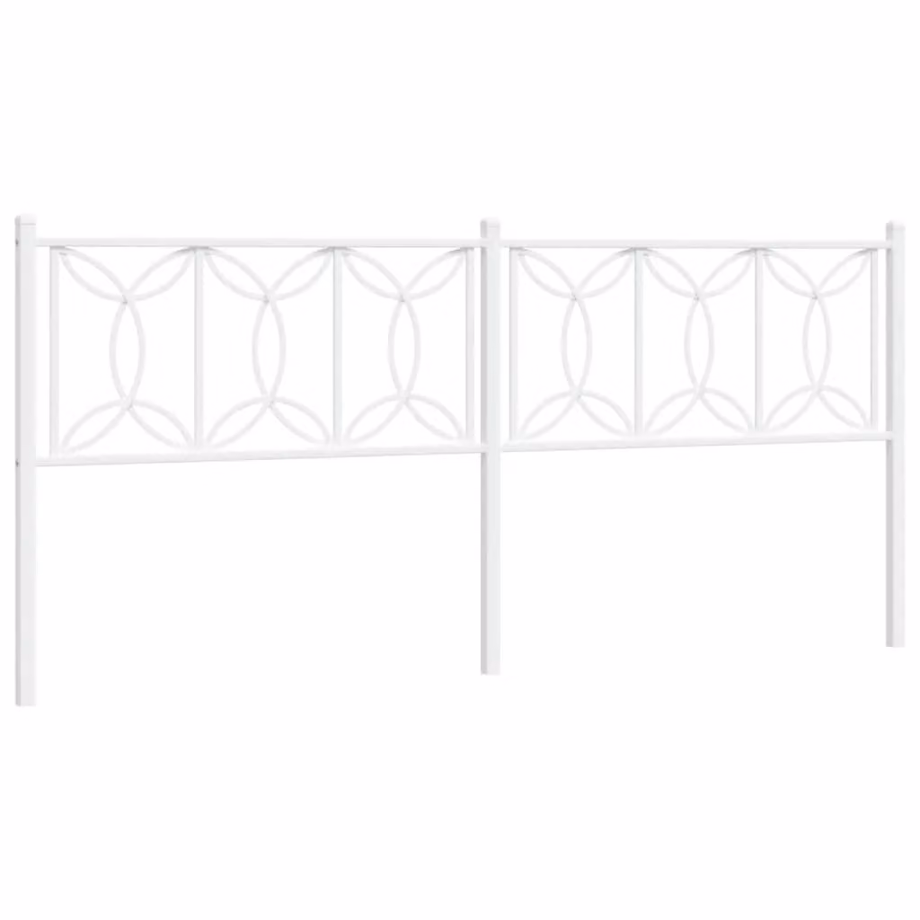 Berkfield Home Classic Metal Headboard in White, 200 cm – 2