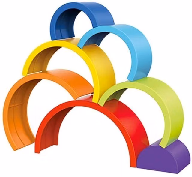 UMKYTOYS Multicolour Rainbow Stacking Tower Baby Toy
