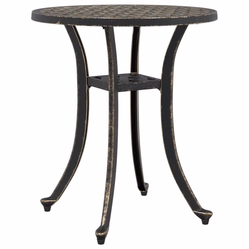 Berkfield Home Round Cast Aluminium Garden Table in Bronze, W: 48 cm, D: 53 cm – 3