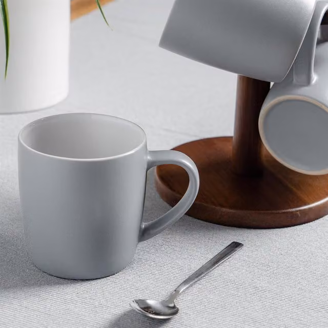 Argon Tableware Grey Porcelain Coffee Mug, 350ml