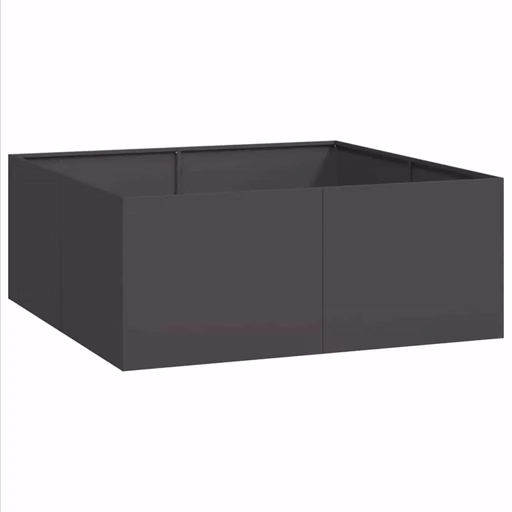 Berkfield Home Steel Planter in Black, W/D/H: 100 x 100 x 40 cm – 2