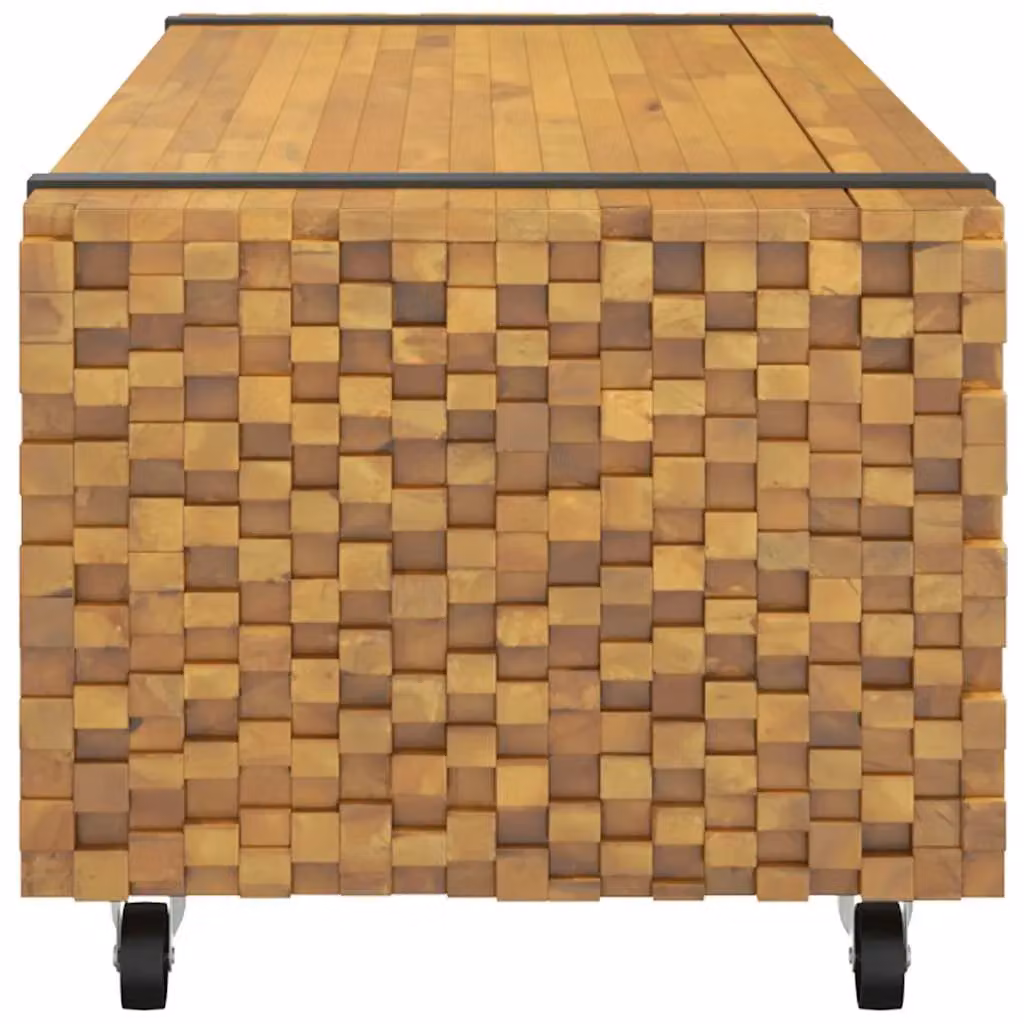 Berkfield Home Solid Teak Wood Coffee Table in Brown, W/D/H: 110 x 45 x 35 cm – 4