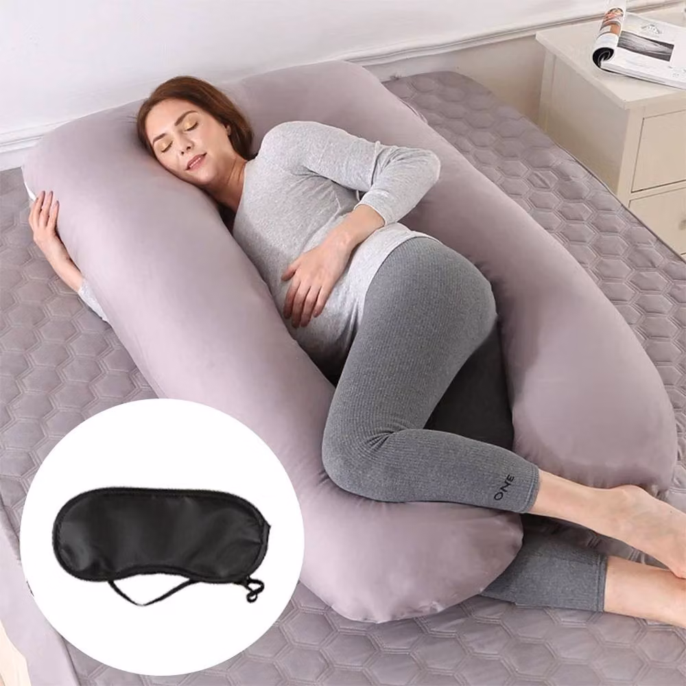 Ventryn U Shaped Maternity Pregnancy Pillow with Removable Cover in Grey – 3