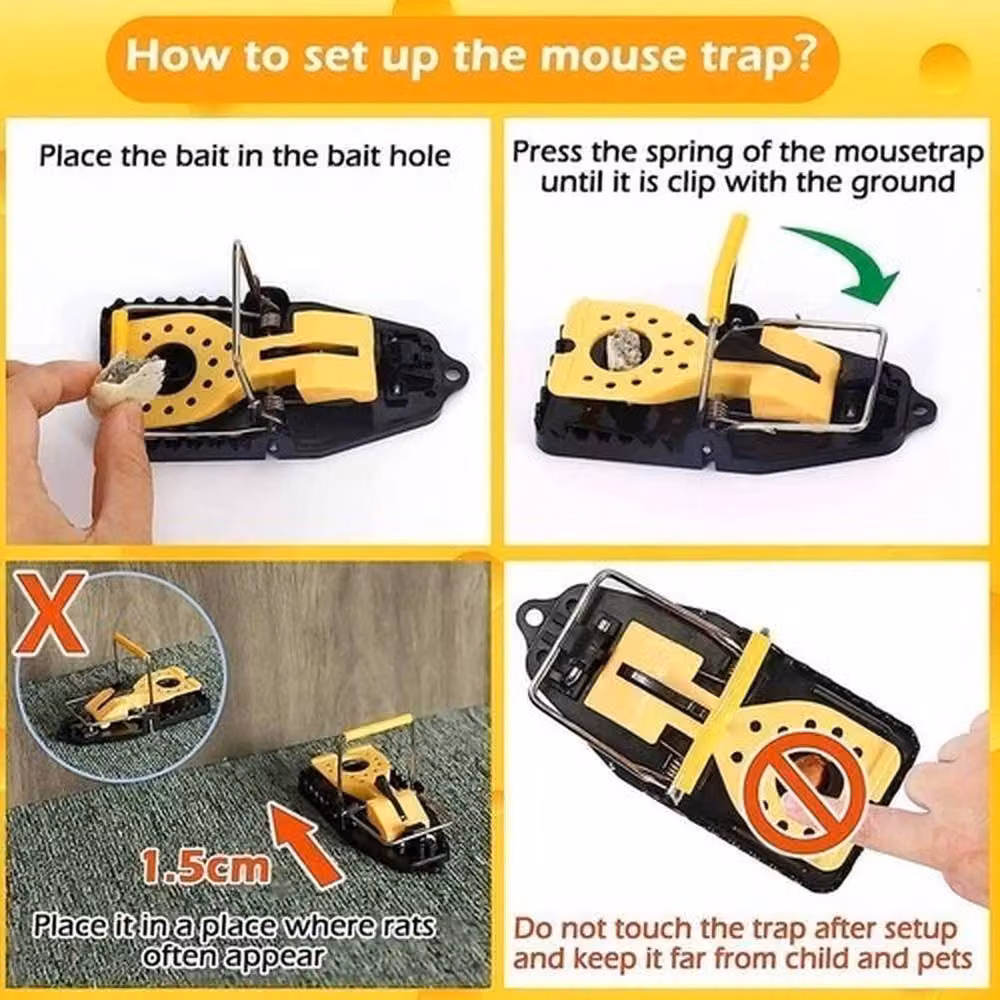 Ventryn 4 Pack Professional Reusable Mouse Traps in Black – 4