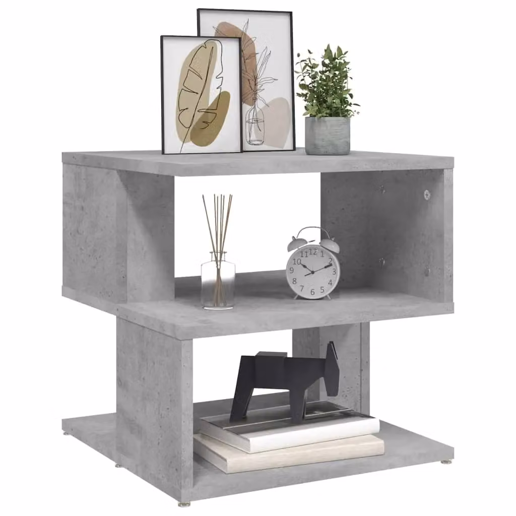 Berkfield Home Modern Square Side Table in Grey, W/D/H: 40 x 40 x 40 cm – 3