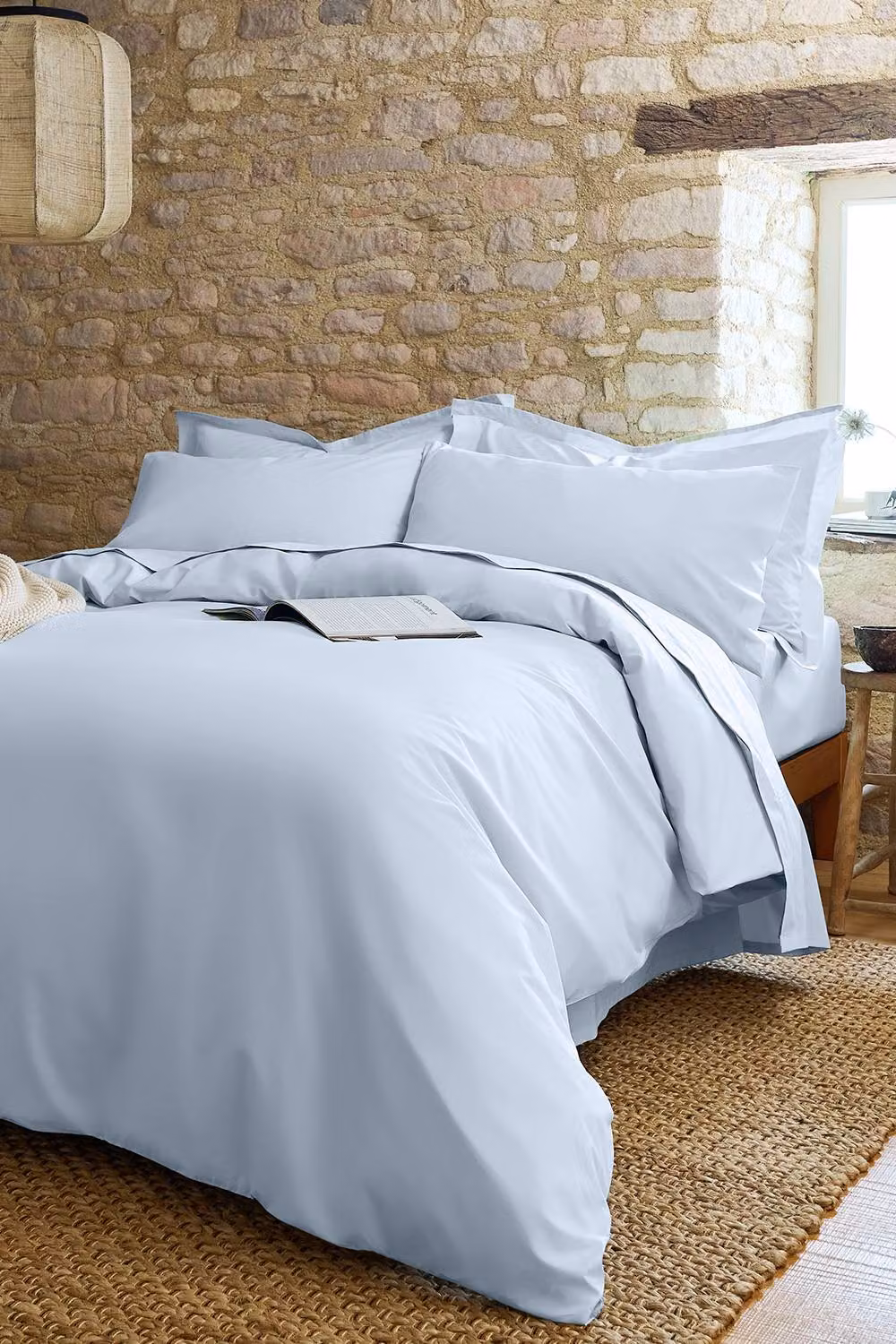 CHRISTY Pure Cotton Percale Flat Sheets in Blue, 200 x 200 cm – 2