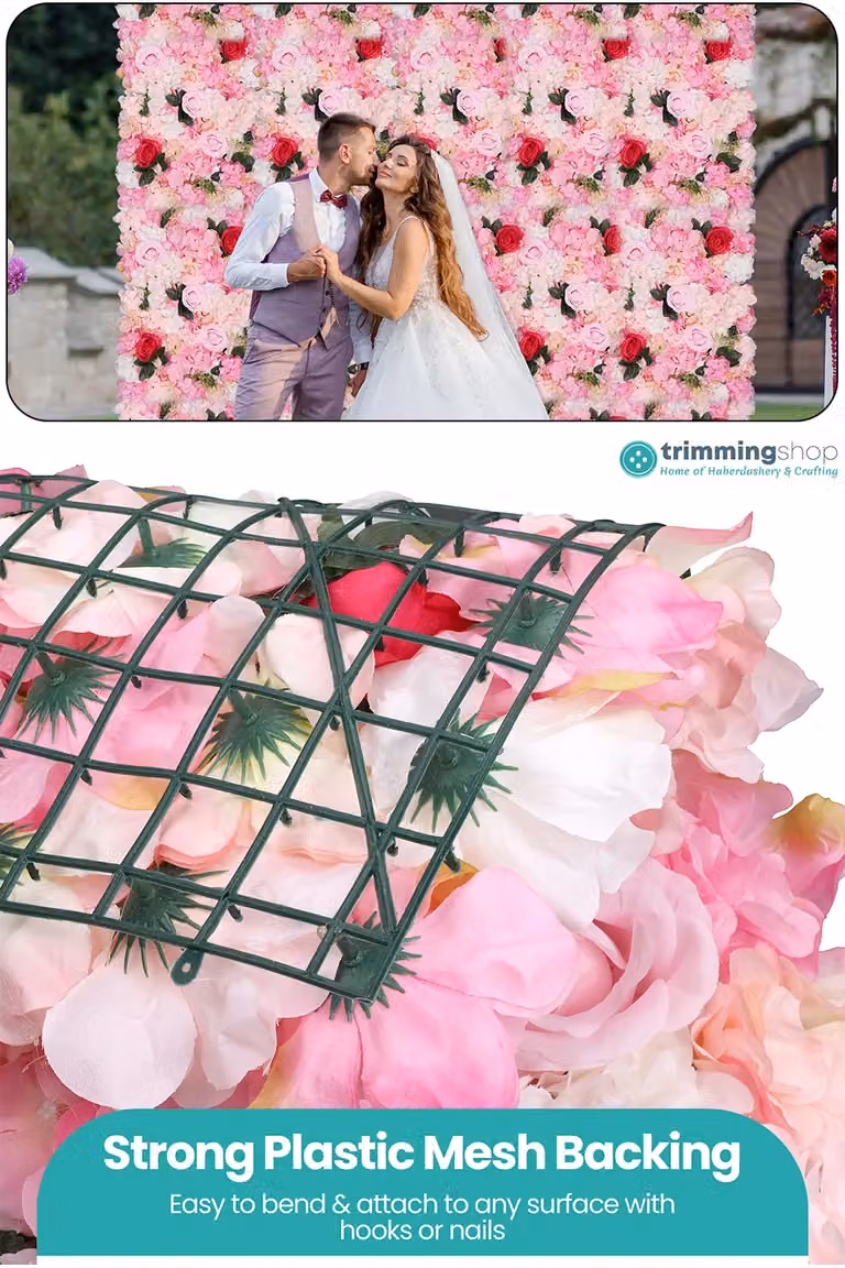 Neel Blue Pink Decorative Artificial Rose Flower Wall Panel for Wedding Photo Backgrounds