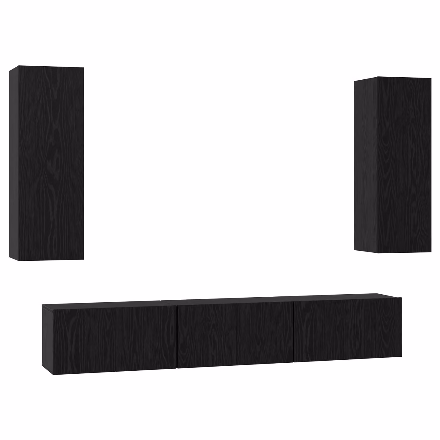 Berkfield Home Rustic Black Oak TV Cabinet with 5 Shelves, W/D/H: 30.5 x 30 x 90 cm – 2