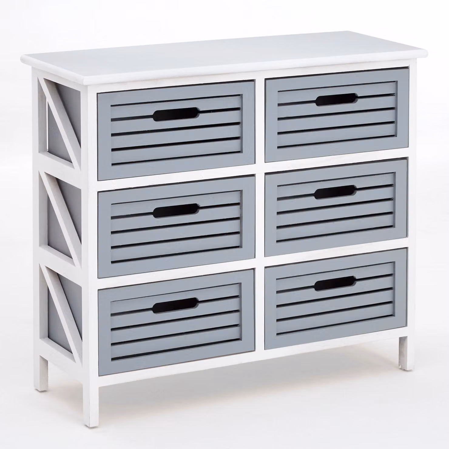 Orsina Compact 6 Drawer Grey Lacquered Wood Chest of Drawers for Living Room or Bedroom – 2