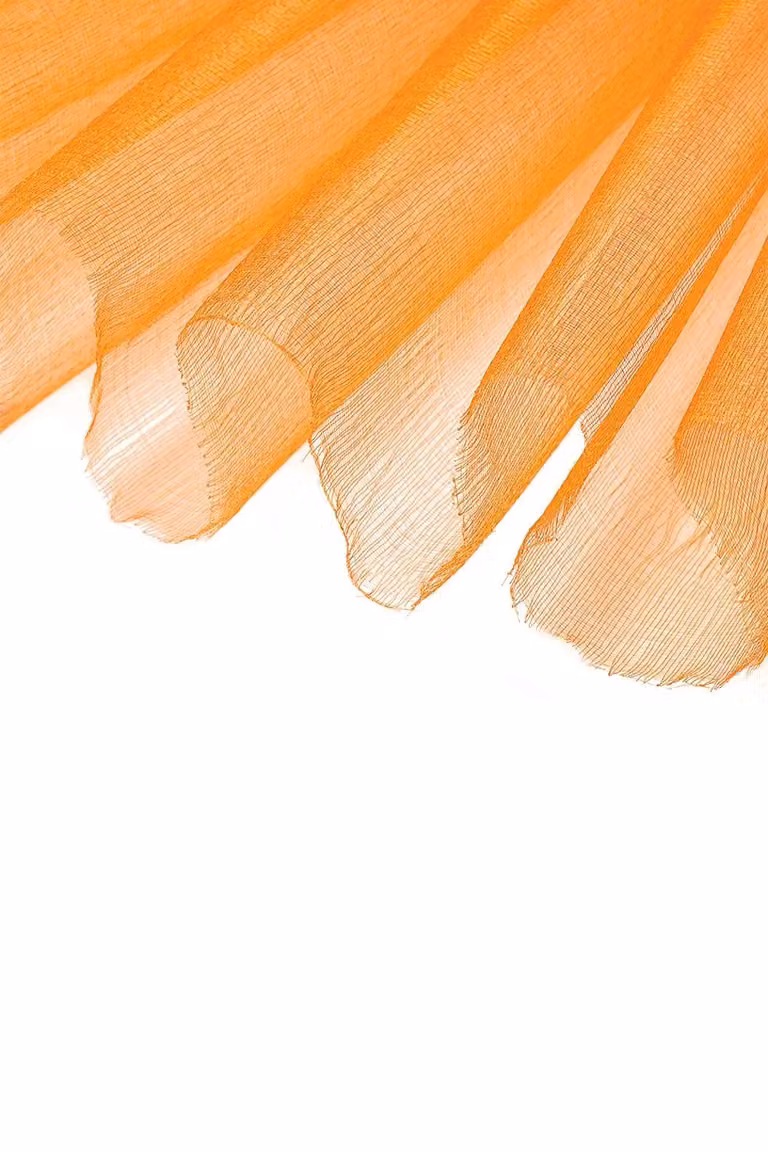 Neel Blue Organza Roll Snow Sheer Glitter Fabric in Orange, W/H: 29 cm x 25 m