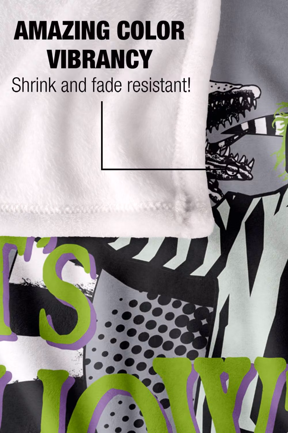 LOGOVISION Beetlejuice Its Showtime Super Soft Silky Touch Fleece Throw Blanket, Multicolour, W: 127 cm x D: 152 cm – 5