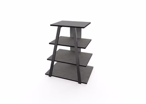 HOCUS PICUS TV Stand with Metal Frame and 4-Tier Open Shelves in Retro Grey – 3