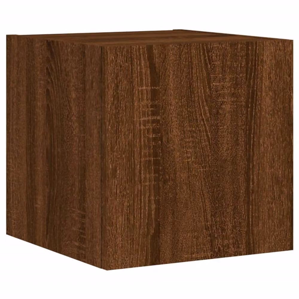 Berkfield Home Set of 2 TV Wall Cabinets with LED Lights in Brown Oak, W: 35 cm, D: 30.5 cm, H: 30 cm – 4