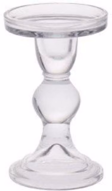 Zara Clear Pillar and Tealight Glass Candle Holder Set of 3, Transparent Round Tabletop Design