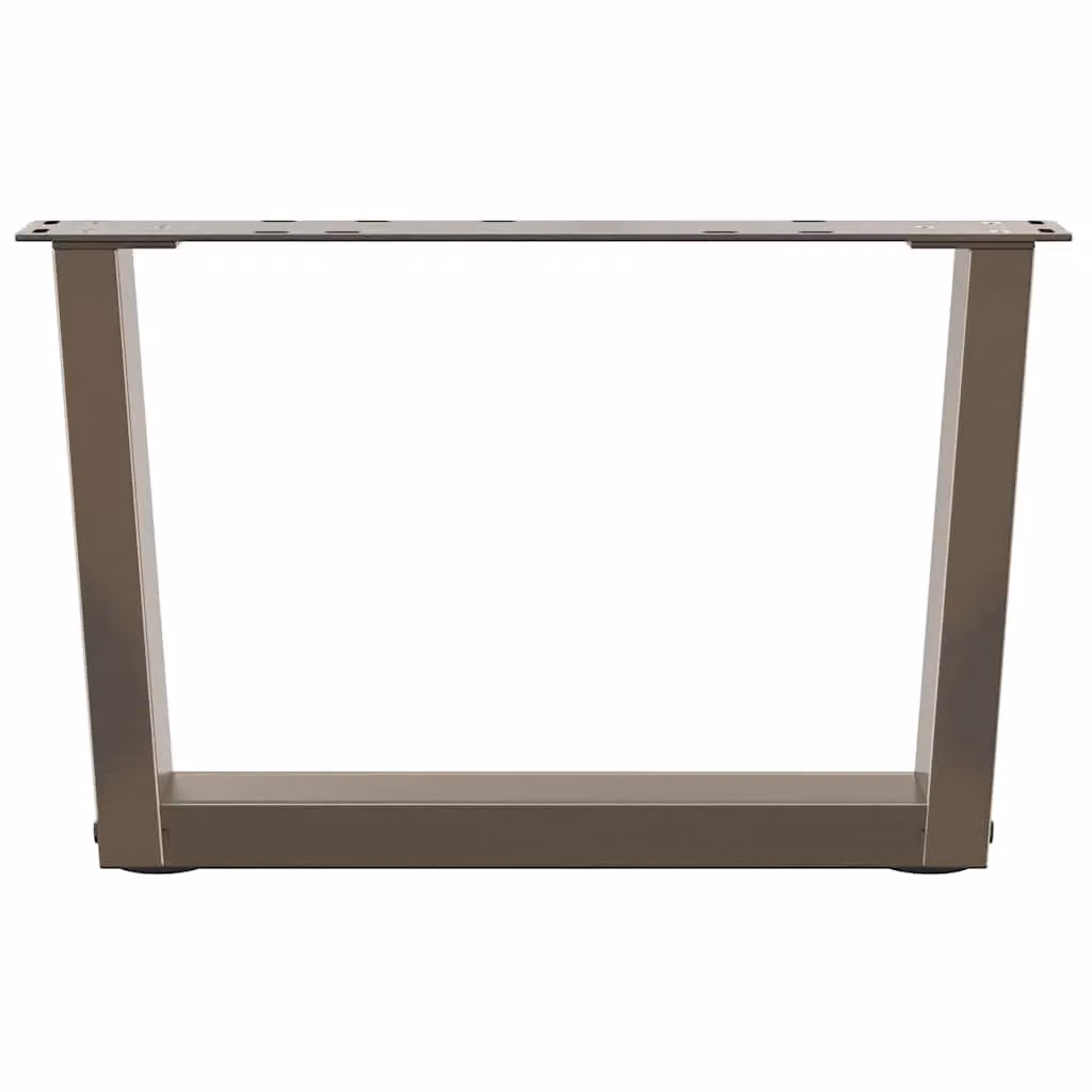 Berkfield Home V-Shape Dining Table Legs, 2 Pieces, Brown Steel, H: 60 cm, W: 30-31.3 cm – 2