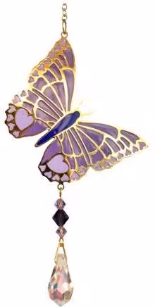Wild Things Purple Emperor Butterfly Glass Suncatcher Window Pendant