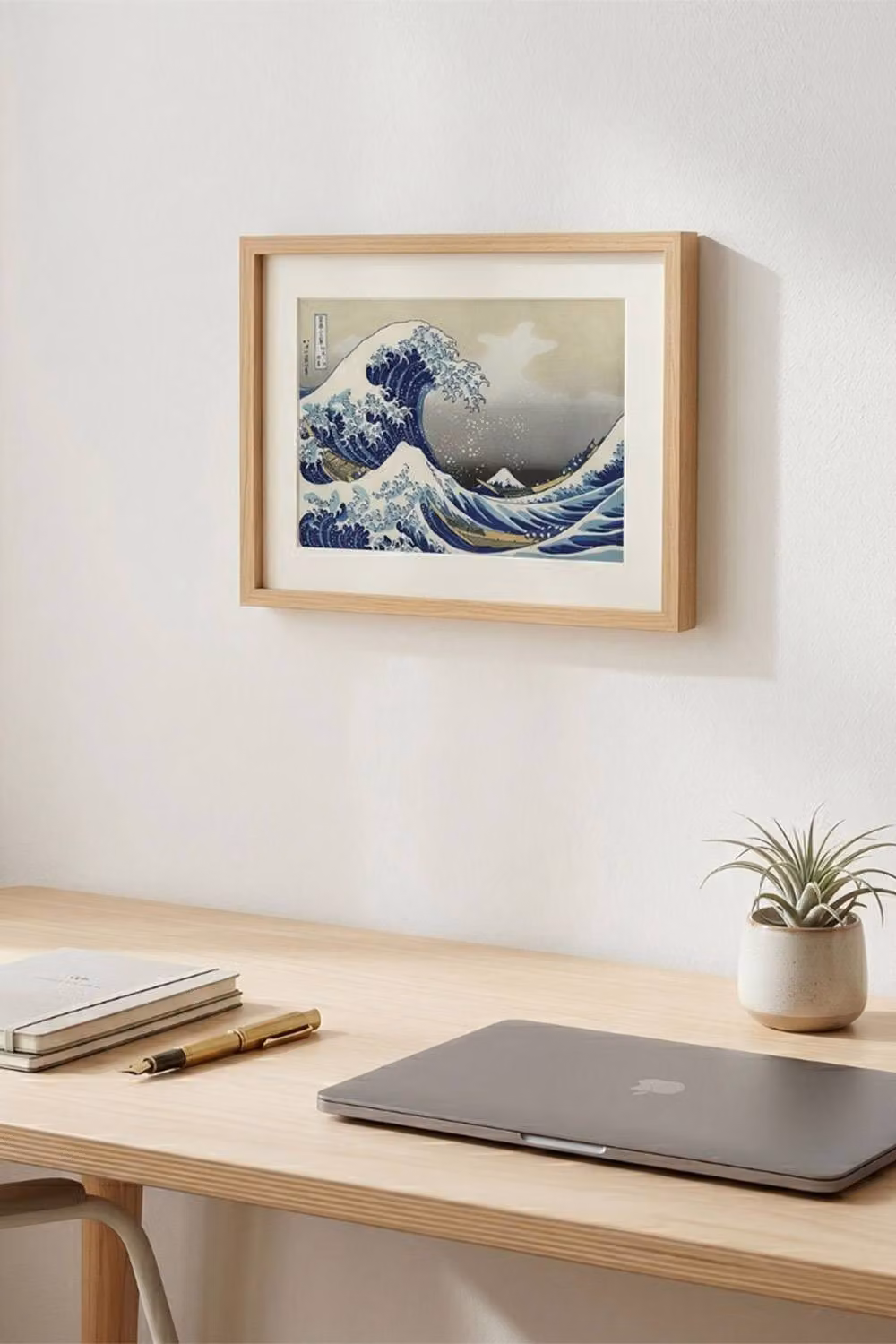 Homescapes Blue Japanese Wave Framed Wall Art, W: 30 cm, H: 40 cm – 3