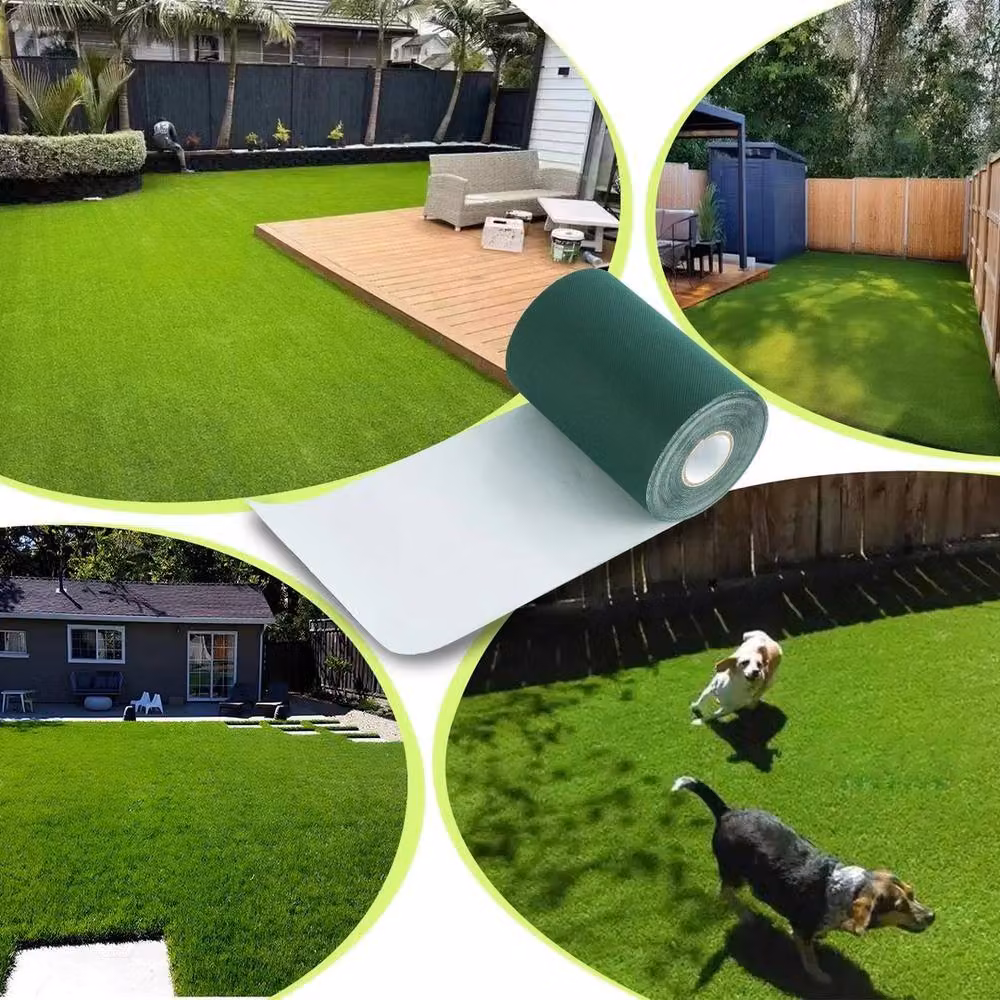 FLAVORA Self Adhesive Waterproof Artificial Grass in Green, W: 100 cm, D: 15 cm – 3