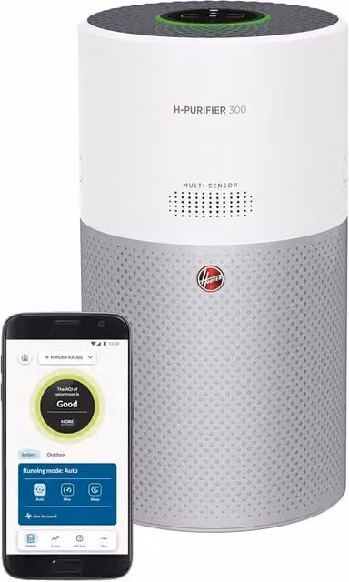 Hoover 300 Air Purifier with H-TRIFILTER, HEPA H13 and Activated Carbon, Bluetooth-Enabled, White – 1