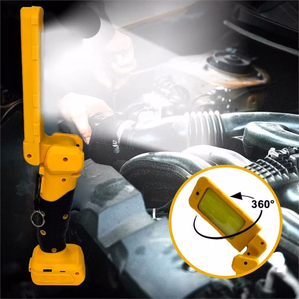 Nordara 2500LM Adjustable LED Work Light with USB-C Port, Yellow – 6