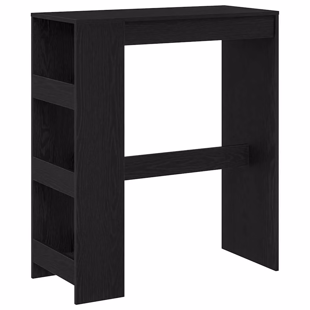 Berkfield Home Bar Table with Racks in Black Oak, W: 90 cm, D: 40 cm, H: 103.5 cm – 2