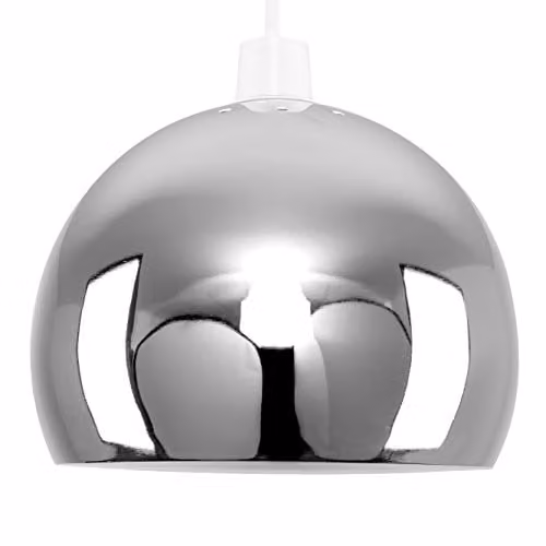 ValueLights Mini Retro Chrome Dome Ceiling Pendant Light Shade, Width: 20 cm