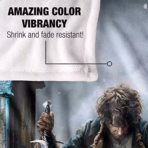 LOGOVISION The Hobbit Battle of the Five Armies Silky Touch Super Soft Fleece Throw Blanket, White and Multicolour, W/D/H: 152 x 127 x 1 cm – 3