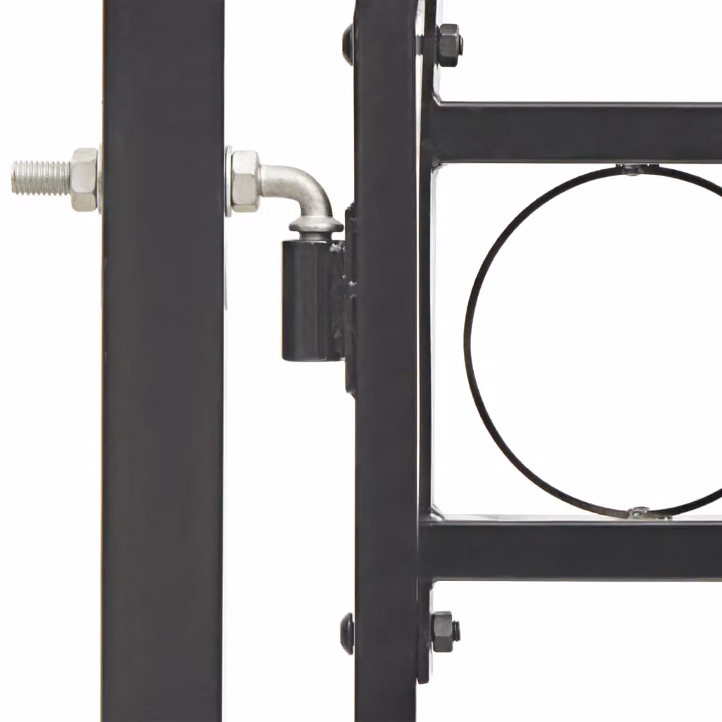 Berkfield Home Steel Arched Top Fence Gate, Black, W: 100 cm, H: 125 cm – 3