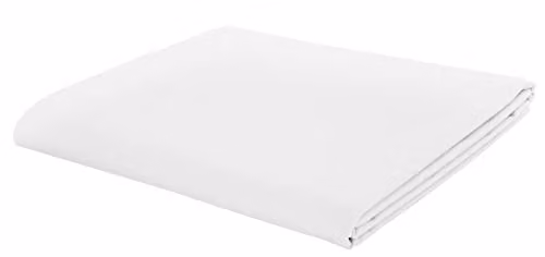 Catherine Lansfield Easy Iron Percale Cotton Blend Single Flat Sheet, White, W/D/H: 90 x 200 cm – 2