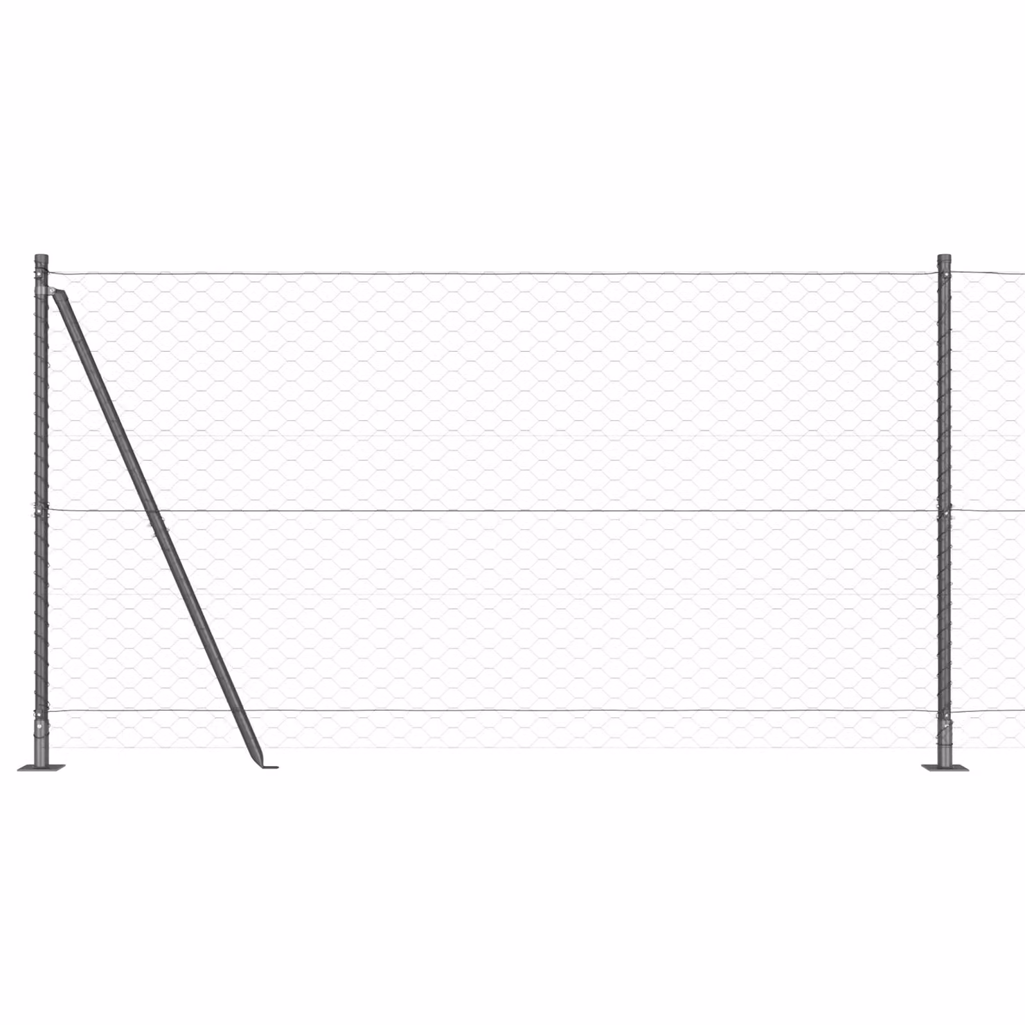 Berkfield Home Hexagon Steel Fence, Grey, H 120 cm x W 10 m – 2