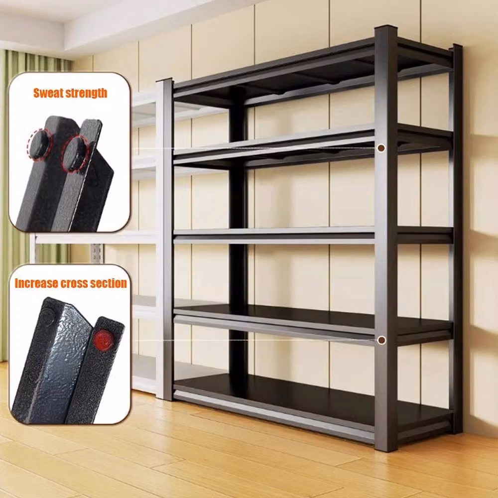 EONLION 5 Tier Boltless Garage Storage Shelving Steel Racking, Black, W/D/H: 100 x 50 x 200 cm – 5