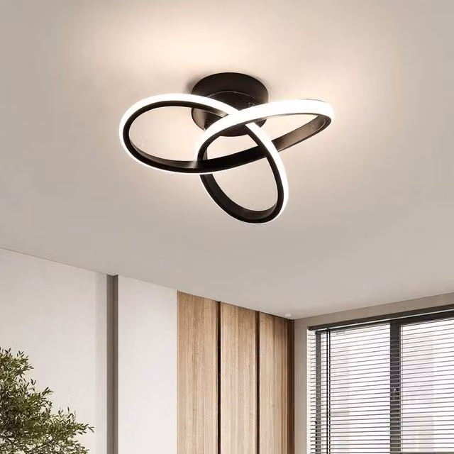 Goeco Modern LED Flower Shape Ceiling Light, Black, 4500K, Diameter: 25 cm – 1