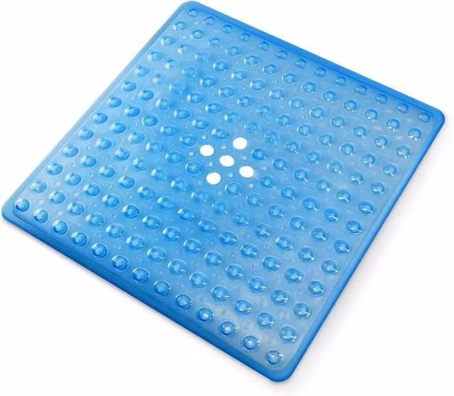Keplin Non-Slip Shower Mat in Blue, W/D: 54 x 54 cm – 1