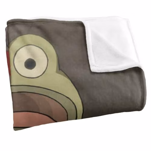 LOGOVISION Over The Garden Wall Greg's Frog Is Naked Super Soft Fleece Throw Blanket, White, W: 152 cm, D: 127 cm – 2